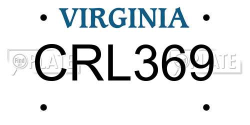 CRL369 Virginia License Plate