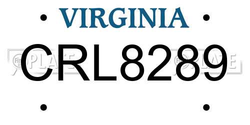 CRL8289 Virginia License Plate