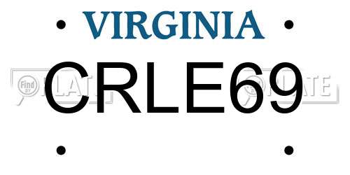 CRLE69 Virginia License Plate