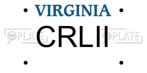 CRLII Virginia License Plate