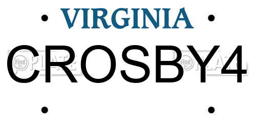 CROSBY4 Virginia License Plate