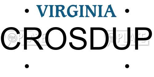 CROSDUP Virginia License Plate