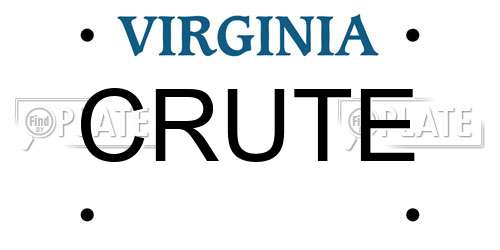 CRUTE Virginia License Plate