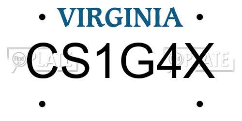 CS1G4X Virginia License Plate