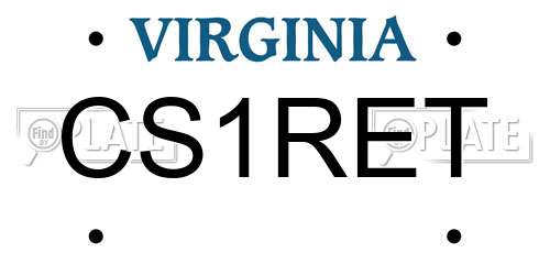 CS1RET Virginia License Plate