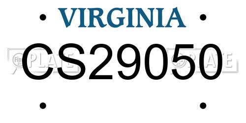 CS29050 Virginia License Plate