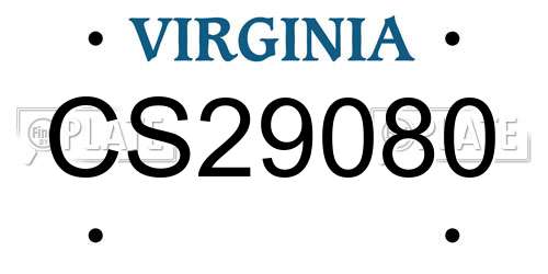CS29080 Virginia License Plate