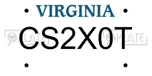 CS2X0T Virginia License Plate