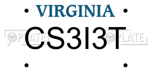 CS3I3T Virginia License Plate