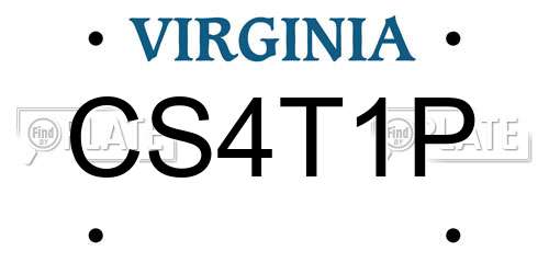 CS4T1P Virginia License Plate
