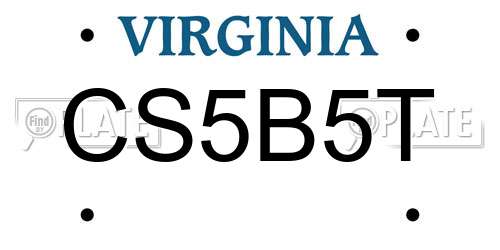 CS5B5T Virginia License Plate