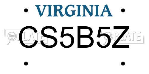 CS5B5Z Virginia License Plate