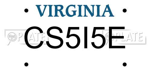 CS5I5E Virginia License Plate