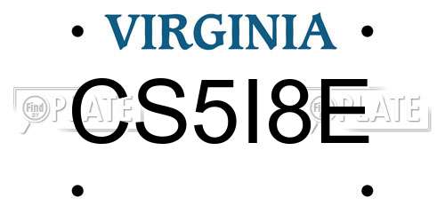 CS5I8E Virginia License Plate