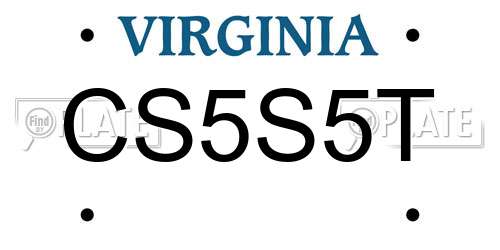 CS5S5T Virginia License Plate