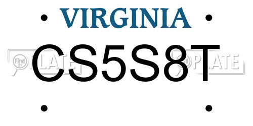 CS5S8T Virginia License Plate