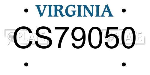 CS79050 Virginia License Plate