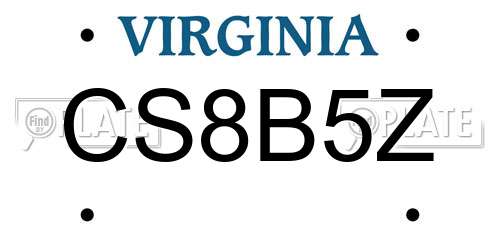 CS8B5Z Virginia License Plate