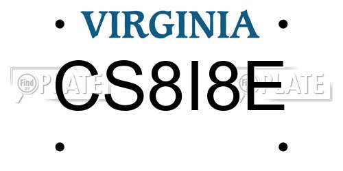 CS8I8E Virginia License Plate
