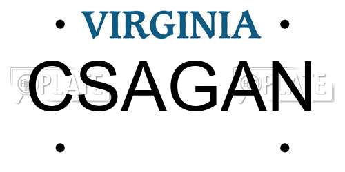 CSAGAN Virginia License Plate
