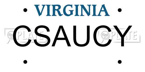 CSAUCY Virginia License Plate