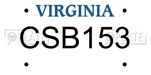 CSB153 Virginia License Plate
