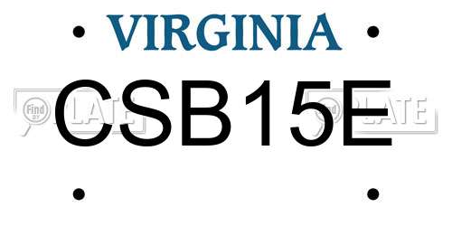 CSB15E Virginia License Plate