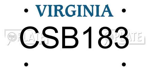 CSB183 Virginia License Plate