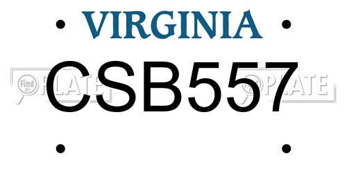 CSB557 Virginia License Plate