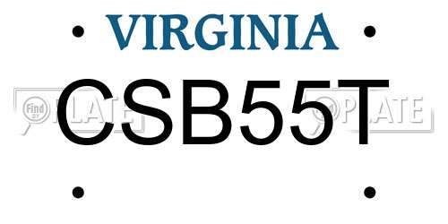 CSB55T Virginia License Plate