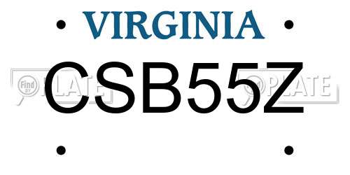 CSB55Z Virginia License Plate