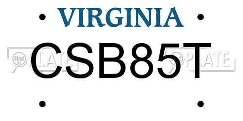 CSB85T Virginia License Plate