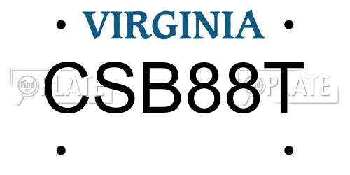 CSB88T Virginia License Plate