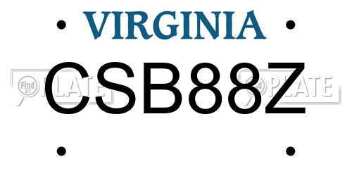 CSB88Z Virginia License Plate