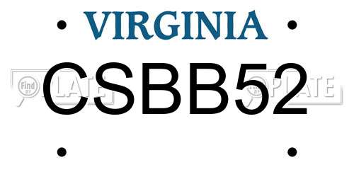 CSBB52 Virginia License Plate