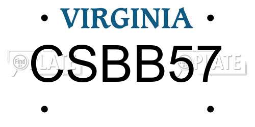 CSBB57 Virginia License Plate