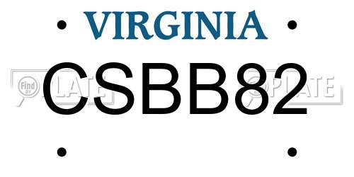 CSBB82 Virginia License Plate