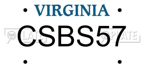 CSBS57 Virginia License Plate