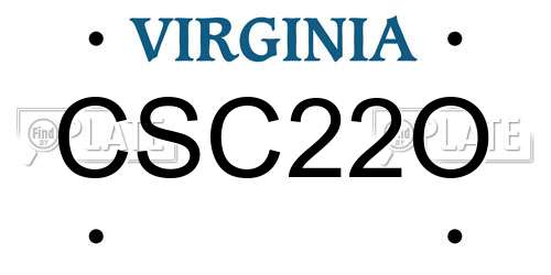 CSC22O Virginia License Plate