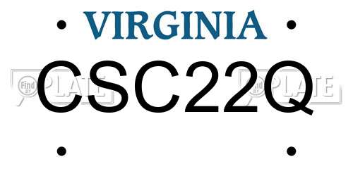 CSC22Q Virginia License Plate