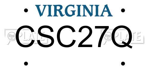 CSC27Q Virginia License Plate
