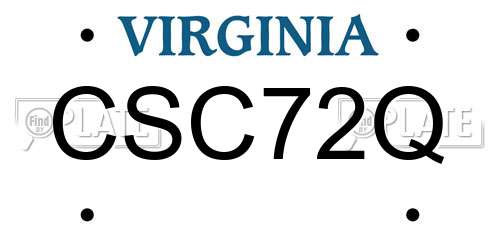 CSC72Q Virginia License Plate