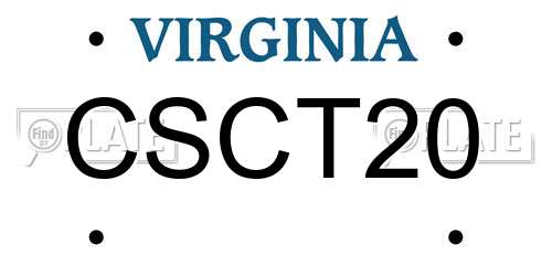 CSCT20 Virginia License Plate