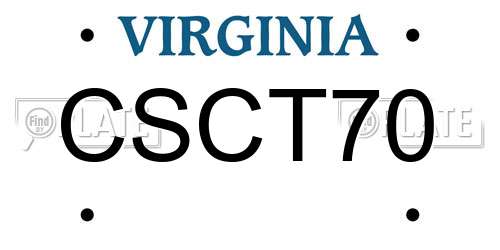 CSCT70 Virginia License Plate