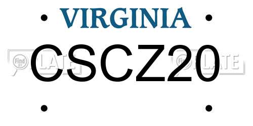 CSCZ20 Virginia License Plate