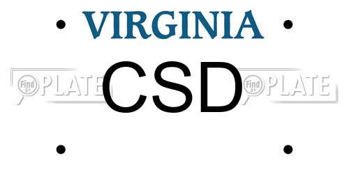 CSD Virginia License Plate