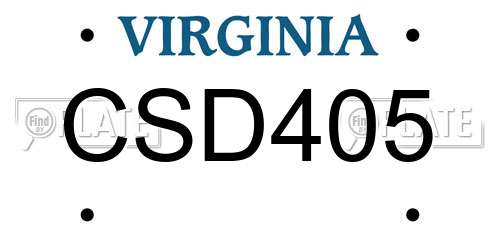 CSD405 Virginia License Plate