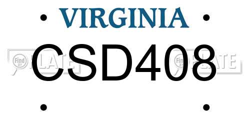 CSD408 Virginia License Plate