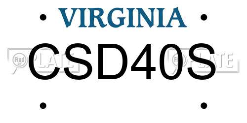 CSD40S Virginia License Plate