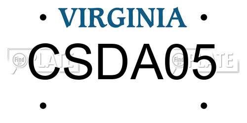 CSDA05 Virginia License Plate